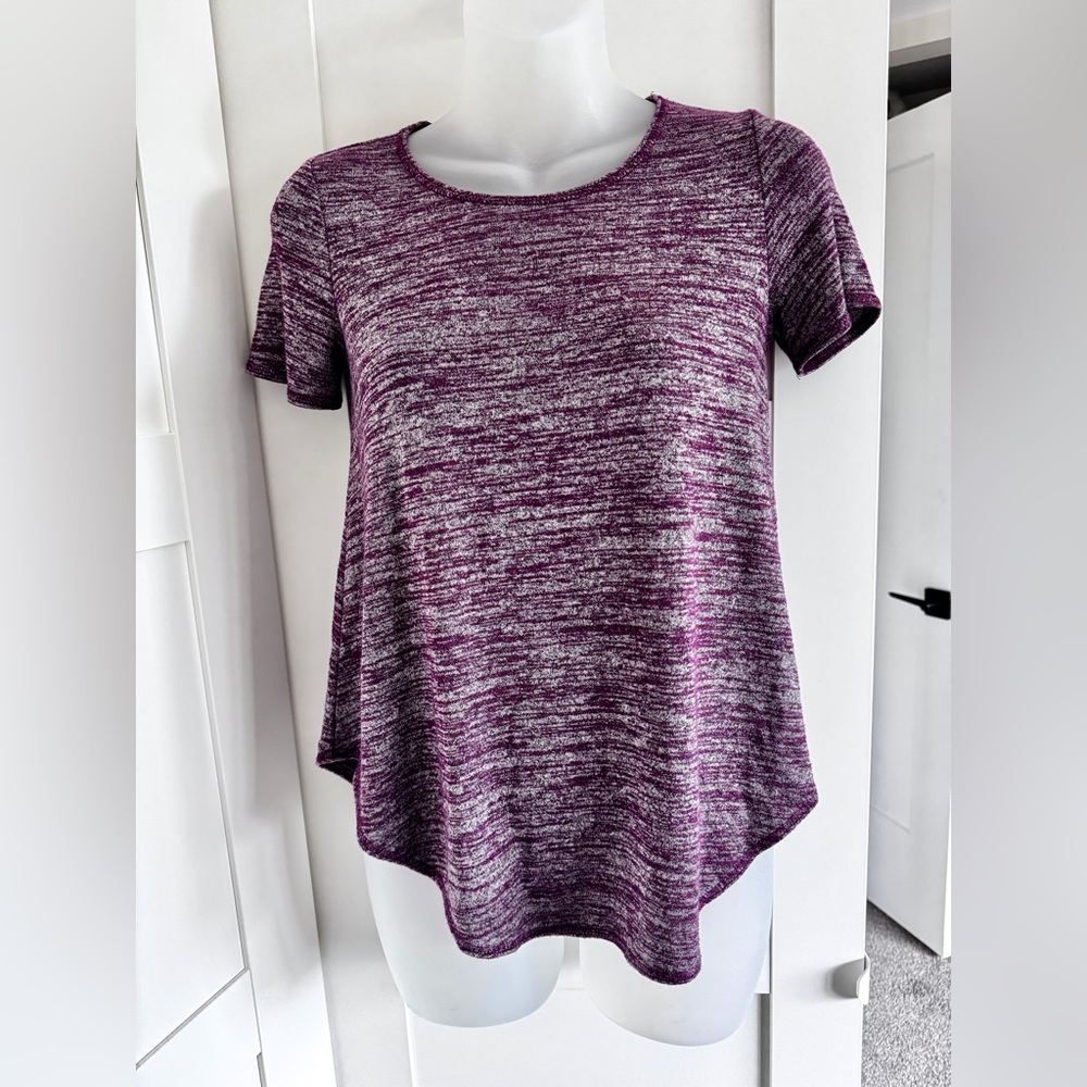 ARITZIA WILFRED FREE Esther T-Shirt Heathered Purple and Grey Swing Tee XS